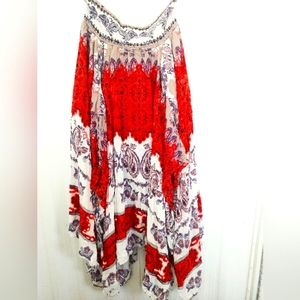 Free People NWT Fly Away Bohemian Boho Maxi skirt w/ handkerchief hem